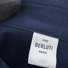 Load image into Gallery viewer, Berluti Pique Shirt Scritto Pocket Size M Cold Night BlueR26JSL16 Cotton100%
