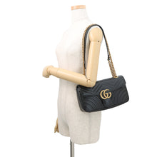 将图像加载到图库查看器中,GUCCI GG Marmont ChainShoulder Bag Black443497 Leather