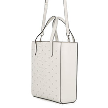 Load image into Gallery viewer, JIMMY CHOO BRIA TOTE Star Studded 2-Way Handbag White Leather