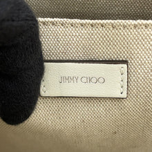 Load image into Gallery viewer, JIMMY CHOO BRIA TOTE Star Studded 2-Way Handbag White Leather