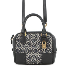 Load image into Gallery viewer, LOEWE Anagram Amazona Square Black/NavyA039N21X03 Leather Canvas Size 16