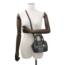 将图像加载到图库查看器中,LOEWE Anagram Amazona Square Black/NavyA039N21X03 Leather Canvas Size 16