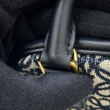 将图像加载到图库查看器中,LOEWE Anagram Amazona Square Black/NavyA039N21X03 Leather Canvas Size 16