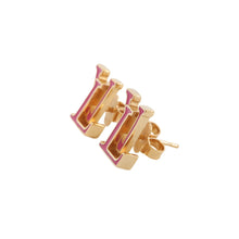 Load image into Gallery viewer, LOUIS VUITTON Earrings・LV Iconic Enamel Rose BallerineM01721 Gold Plated Enamel