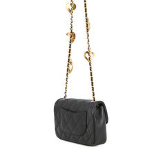 将图像加载到图库查看器中,CHANEL Mini Matelasse Heart Bag Charm Chain BlackAS3457 Lambskin