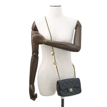 将图像加载到图库查看器中,CHANEL Mini Matelasse Heart Bag Charm Chain BlackAS3457 Lambskin