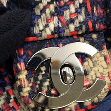 将图像加载到图库查看器中,CHANEL CC Logo Tweed Print Backpack Blue/MulticolorA66445 Nylon Leather