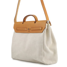 Load image into Gallery viewer, HERMES Herbag Ecru/Natural Toile H Leather Size MM