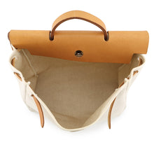 Load image into Gallery viewer, HERMES Herbag Ecru/Natural Toile H Leather Size MM