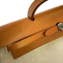 Load image into Gallery viewer, HERMES Herbag Ecru/Natural Toile H Leather Size MM