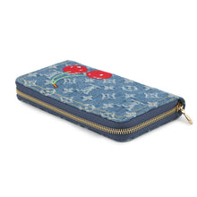 将图像加载到图库查看器中,LOUIS VUITTON LV × TM Zippy Wallet BlueM23161 Monogram Cherry Denim