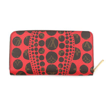 Load image into Gallery viewer, LOUIS VUITTON Zippy Wallet RedM60450 Monogram Pumpkin Dot/Yayoi Kusama