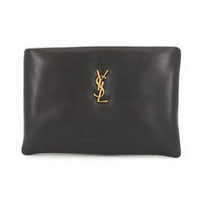 将图像加载到图库查看器中,SAINT LAURENT PARIS YSL Logo Calypso Small Pouch Black765025 Leather
