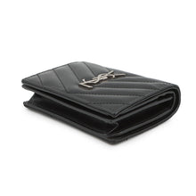 将图像加载到图库查看器中,SAINT LAURENT PARIS YSL Logo Bifold Wallet Black504899 Leather