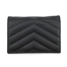 将图像加载到图库查看器中,SAINT LAURENT PARIS YSL Logo Bifold Wallet Black504899 Leather