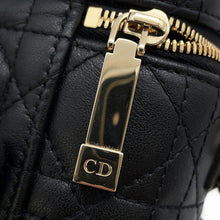 将图像加载到图库查看器中,Dior Cannage 2-Way Vanity Shoulder Pouch Black Leather