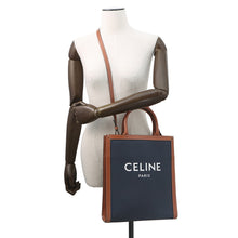 Load image into Gallery viewer, CELINE Vertical hippopotamus Navy/Brown192082 Canvas Leather Size Small