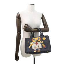 Load image into Gallery viewer, PRADA Canapa 2WAY Tote Bag Robot Navy/Multicolor1BG439 Denim
