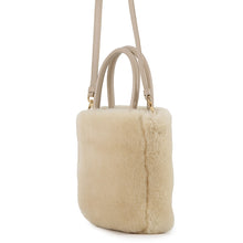 Load image into Gallery viewer, PRADA 2WAY Handbag Beige1BA392 Sheepfur Leather
