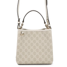 Load image into Gallery viewer, GUCCI GG Emblem 2-Way Bucket Bag Beige&White815118 PVC Leather Size Small