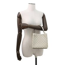 Load image into Gallery viewer, GUCCI GG Emblem 2-Way Bucket Bag Beige&White815118 PVC Leather Size Small