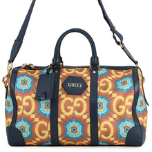 将图像加载到图库查看器中,GUCCI GG Kaleidoscope Travel Bag 100th Anniversary Model Yellow/Navy647815 PVC Leather