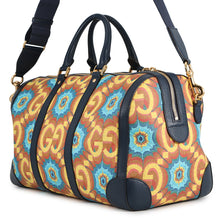 将图像加载到图库查看器中,GUCCI GG Kaleidoscope Travel Bag 100th Anniversary Model Yellow/Navy647815 PVC Leather
