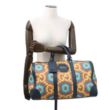 Load image into Gallery viewer, GUCCI GG Kaleidoscope Travel Bag 100th Anniversary Model Yellow/Navy647815 PVC Leather