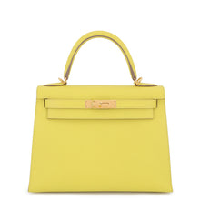 将图像加载到图库查看器中,HERMES Kelly Sellier Lime Epsom Size 28