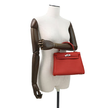 将图像加载到图库查看器中,HERMES Kelly Retourne Rouge Garance Togo Leather Size 25