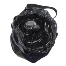 将图像加载到图库查看器中,CHANEL Embroidery One Diary Drawstring Shoulder Bag Navy/BlackA57519 Wool Leather