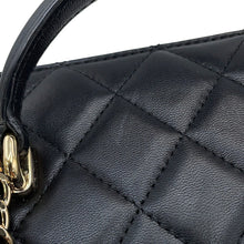 将图像加载到图库查看器中,CHANEL Matelasse Top Handle 2-Way Vanity Bag BlackAP1472 Lambskin