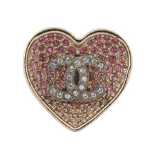 将图像加载到图库查看器中,CHANEL Heart motif ring Size Approximately No. 12 PinkABA409 Gold Plated Rhinestone