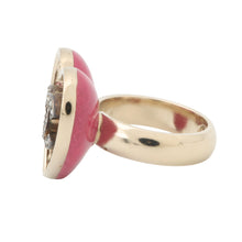 将图像加载到图库查看器中,CHANEL Heart motif ring PinkABA409 Gold Plated Rhinestone