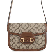 Load image into Gallery viewer, GUCCI Horsebit 1955 Shoulder Bag Beige/Brown602204 GG SupremeCanvas