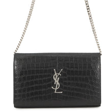 Load image into Gallery viewer, SAINT LAURENT PARIS Chain wallet Black377829 Croco embossed leather