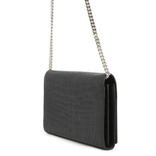 Load image into Gallery viewer, SAINT LAURENT PARIS Chain wallet Black377829 Croco embossed leather