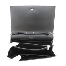 Load image into Gallery viewer, SAINT LAURENT PARIS Chain wallet Black377829 Croco embossed leather