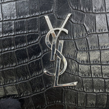 Load image into Gallery viewer, SAINT LAURENT PARIS Chain wallet Black377829 Croco embossed leather