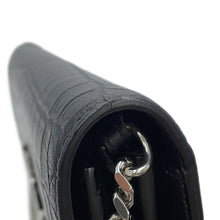 Load image into Gallery viewer, SAINT LAURENT PARIS Chain wallet Black377829 Croco embossed leather