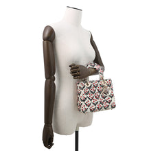 Load image into Gallery viewer, Dior Dior 2-way Bag for Women, Beaded White/Pink/Black Leather Rhinestone Size Small