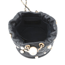 Load image into Gallery viewer, CHANEL Matelasse Drawstring BagChainShoulder BlackAS2518 Lambskin Faux Pearl