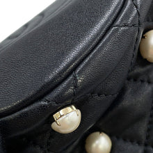 Load image into Gallery viewer, CHANEL Matelasse Drawstring BagChainShoulder BlackAS2518 Lambskin Faux Pearl