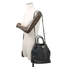 Load image into Gallery viewer, CHANEL Matelasse Drawstring 2WAYBag Black Leather