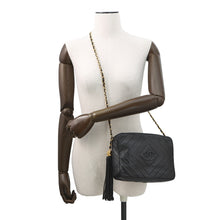 Load image into Gallery viewer, CHANEL Diamond Stitch Tassel Chain Shoulder Black Lambskin