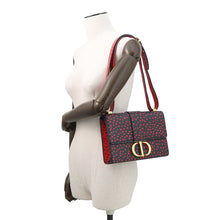 Load image into Gallery viewer, Dior Montaigne Heart Shoulder Bag Navy/Red Leather Size 30
