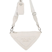 将图像加载到图库查看器中,PRADA Triangle Shoulder Bag White1BH190 Raffia