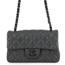Load image into Gallery viewer, CHANEL Mini Matelasse Single Chainshoulder Bag Gray BlackA69900 Lambskin Size 20