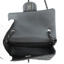 Load image into Gallery viewer, CHANEL Mini Matelasse Single Chainshoulder Bag Gray BlackA69900 Lambskin Size 20