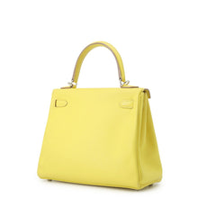将图像加载到图库查看器中,HERMES Kelly Retourne Lime Swift Leather Size 25
